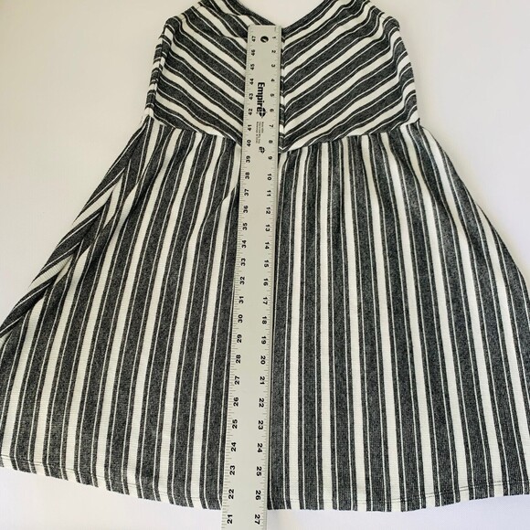 Universal Thread Mini Dress M Charcoal Stripe VNeck Preppy Neutral Minimalist - Picture 8 of 12